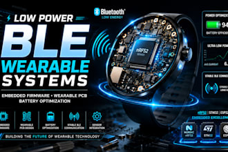 develop ultra low power ble wearable pcb, embedded firmware