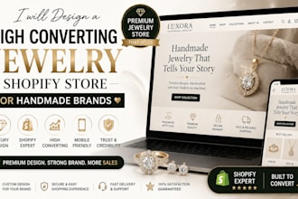 design a high converting jewelry shopify store for handmade brands