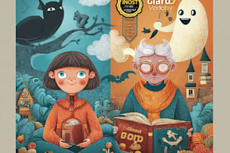 create cartoon children book illustrations