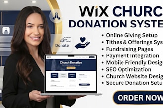 design wix church donation website and online giving system for ministries
