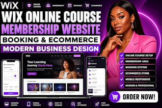 design wix membership ecommerce booking wix online course website sales funnel