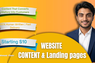 write SEO optimized website content and landing pages
