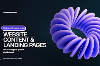 write website content and landing pages