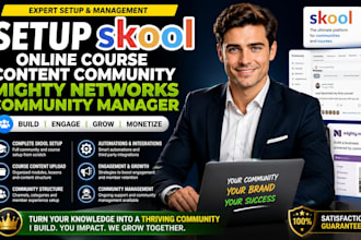 setup skool online course content community mighty networks community manager