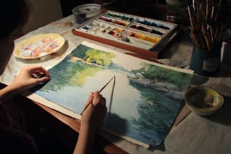 paint watercolor portrait art, watercolor painting