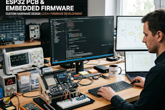 develop esp32 pcb and embedded firmware systems