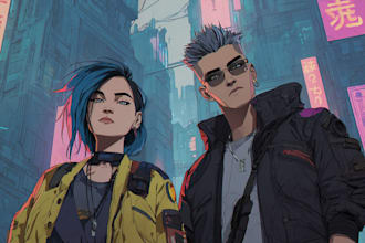 design cyberpunk character, original character design