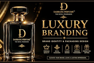 create luxury perfume packaging and brand identity design