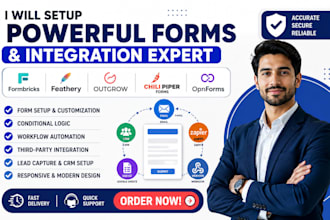 setup form bricks feathery outgrow chili piper forms  integration