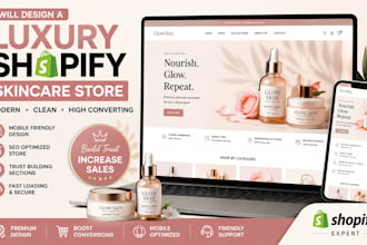 design a luxury shopify skincare store for beauty brands