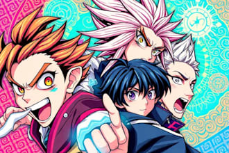 create custom anime aesthetic banners with modern design