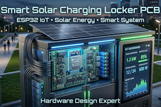 design smart solar powered charging locker pcb and esp32 iot system