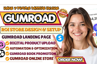 gumroad store setup gumroad landing page gumroad digital product store design