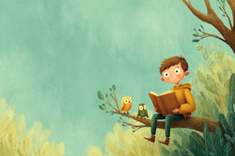 draw children book illustrations and children book cover