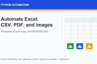 automate excel, CSV, PDF, or image workflows with python