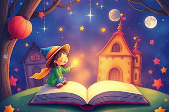 illustrate eye catching childrens books with colorful storytelling art