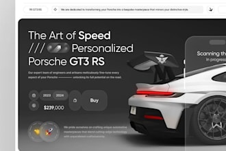 design a professional automotive app for car dealership, rental, or repair