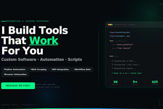 develop custom software or automation tool for your workflow