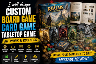 design custom board game card game tabletop game artwork and rulebook