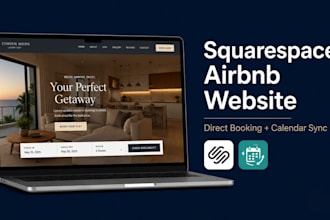 design a squarespace airbnb website with direct booking and calendar sync