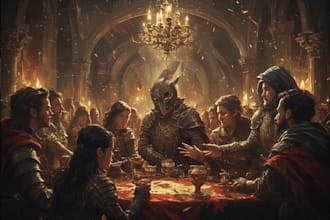 create custom dnd campaign party art for you