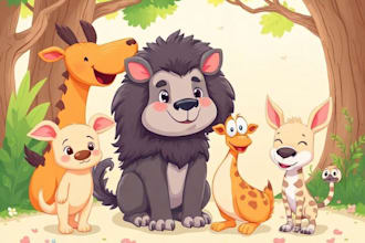 do animals cartoon illustration