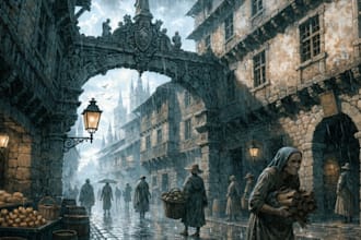 create a beautiful medieval illustration
