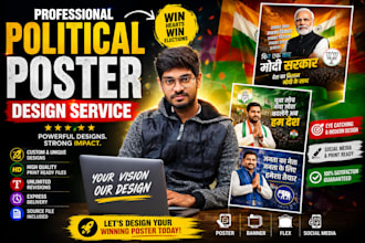 can design eye catching political posters and banners to match your campaign