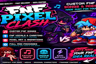 create custom fnf songs, charting, chromatics, animated funky night mods, sprite