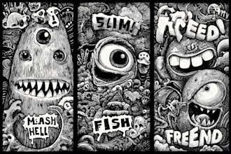 draw fun, quirky, and custom doodle art just for you