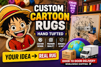 make custom cartoon rugs with worldwide delivery