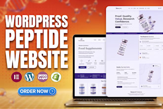 build wordpress website, fda compliant peptide website or research peptide store