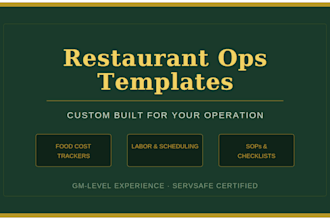 build custom restaurant operations templates