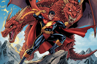 create an amazing superhero or fantasy comic illustration