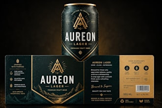 design can label, beer can label, bottle label,beverage packaging with 3d mockup