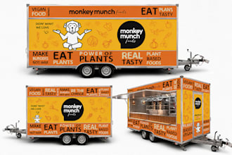 design box trailer wrap, box cargo truck or long trailer wrap design