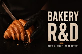 develop professional bakery recipes for cafe and wholesale business