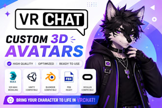 vrchat avatar 3d character vr character vtuber model 3d modeling furry