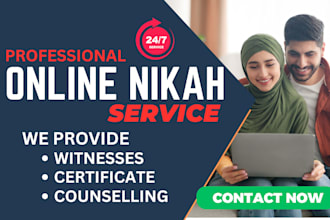 perform online nikah at home provide witnesse, wali and certificate