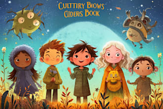 create a magical childrens book cover illustration