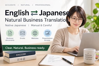 manually translate english to japanese and japanese to english