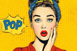 draw a unique retro pop art portrait from your photo