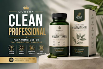 design premium packaging and label for supplement and beauty brands