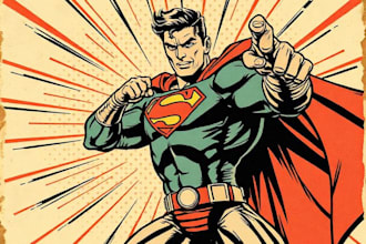 create retro comic book characters and artwork