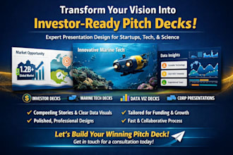 provide exploration pitch decks and floor mapping investor presentation design