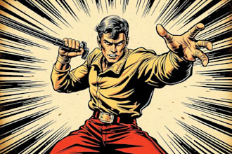 draw retro vintage comic book art