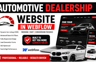 build webflow car listing website automative dealership
