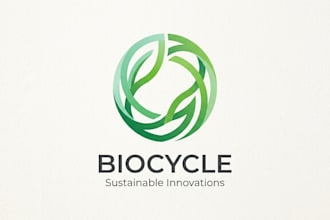 design a modern and minimal green circle logo for your brand