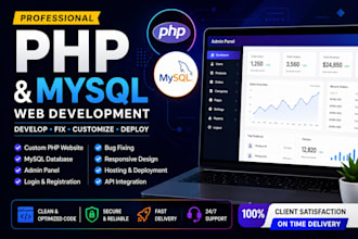 create PHP and mysql website with admin panel