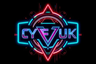 create a custom cyberpunk logo with futuristic neon style